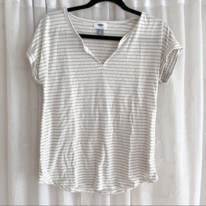 Old Navy Striped TShirt, notch hem